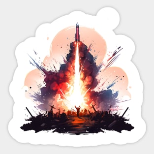 Launching Rocket Sticker